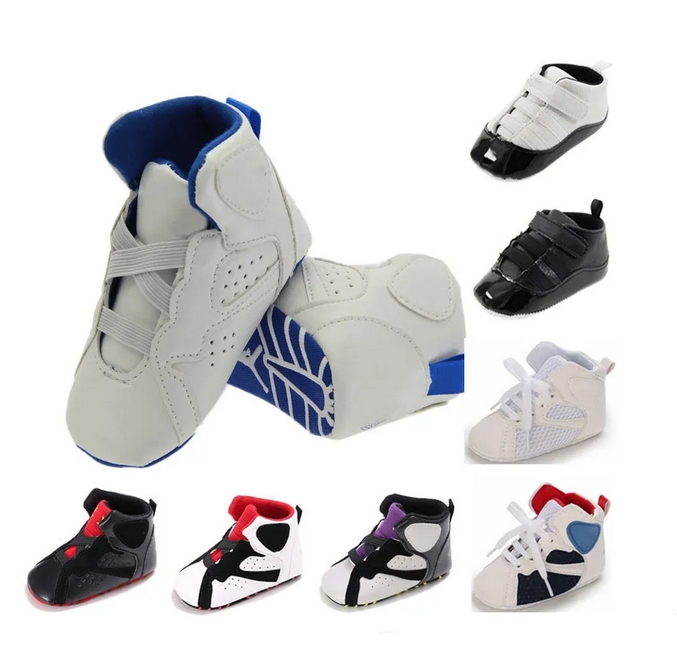 Baby Boys Casual Shoes For 0-18M First Walkers Crib Sneakers Newborn Leather Basketball Infant Kids Fashion Boots Children Slippers Toddler Lace up Warm Moccasins