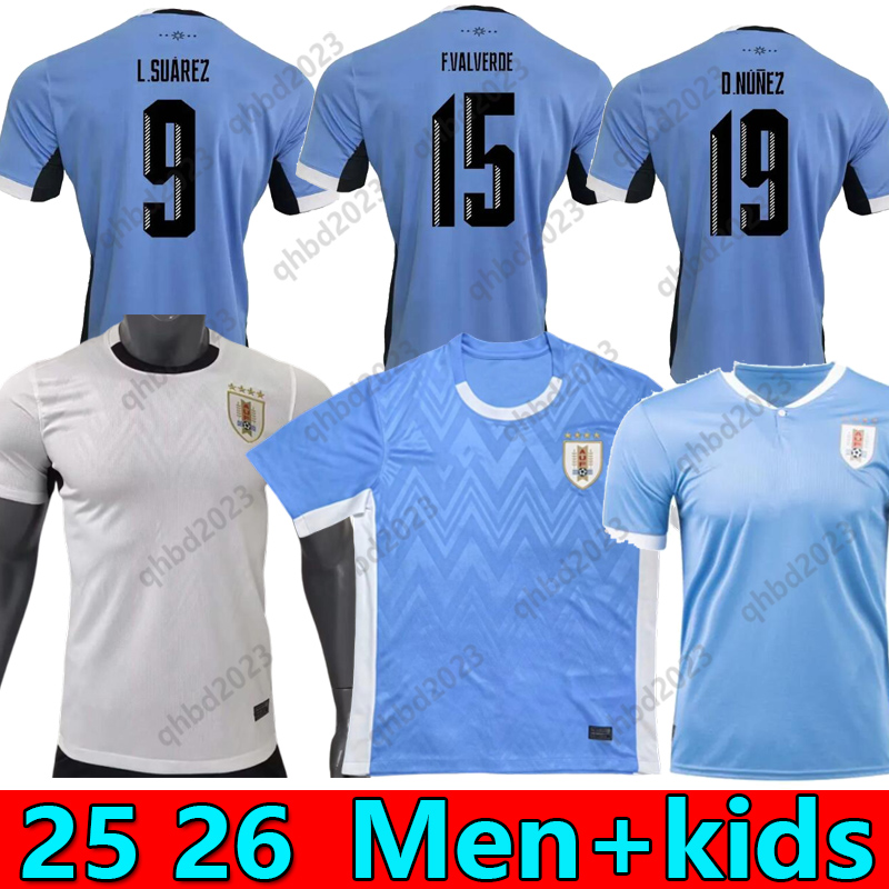 2025 Uruguay Soccer Jerseys Anniversary 24 25 26 D.NUNEZ NDE LA CRUZ GDE ARRASCAETA FVALVERDE LSUAREZ ECAVANI RBENTANCUR RARAUJO men kids kit home football shirt