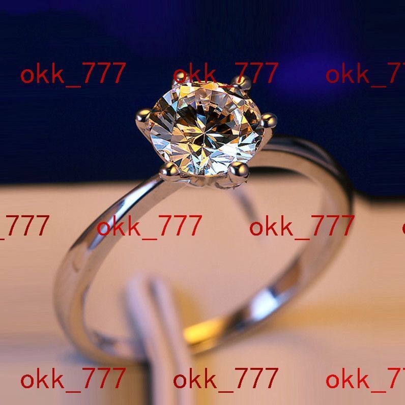Classic Six Claws Zircon Diamond Ring Imitation Moissanite Wedding Engagement Rings for Women