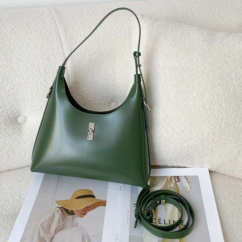 Designer Bag 2024 New Women Underarm Cow Leather Shoulder Crossbody Bags Ladies Retro Tote Bag High Quality Commute Handbags Coffee Black