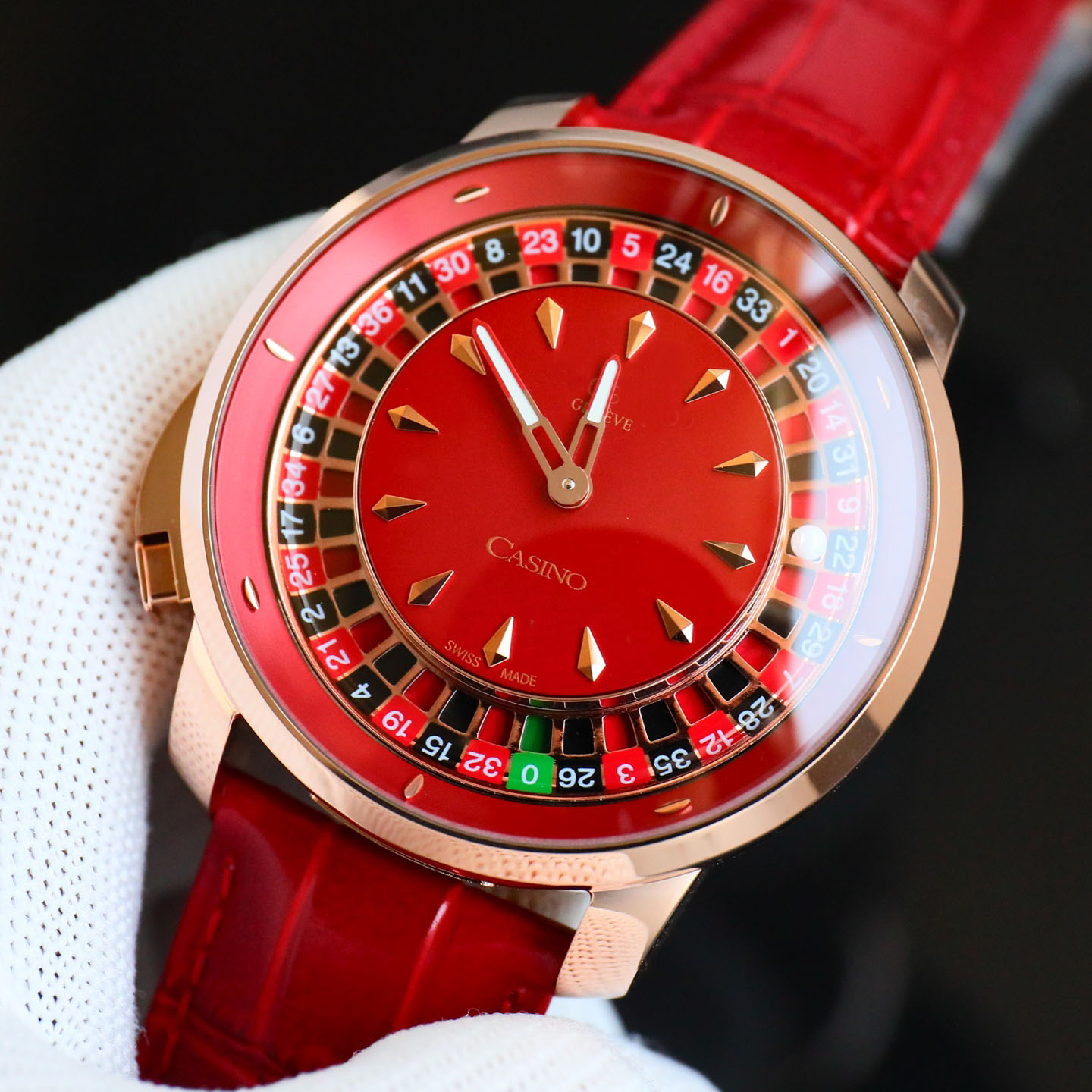 J&C JR4 Luxury Watches Casino Tourbillon Mens Watch Swiss Automatic Mechanical Roulette game tabletop dial 44mm Designer 18K Rose Gold Watch Sapphire Waterproof