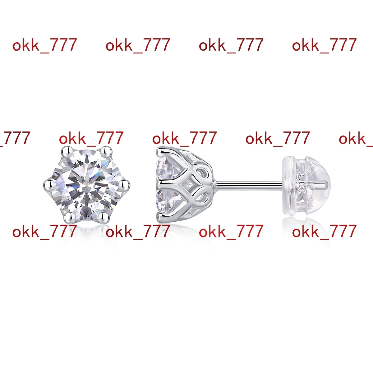 Six Claw Moissanite Diamond Earrings 925 Sterling Silver Stud Earrings Elegant and Durable