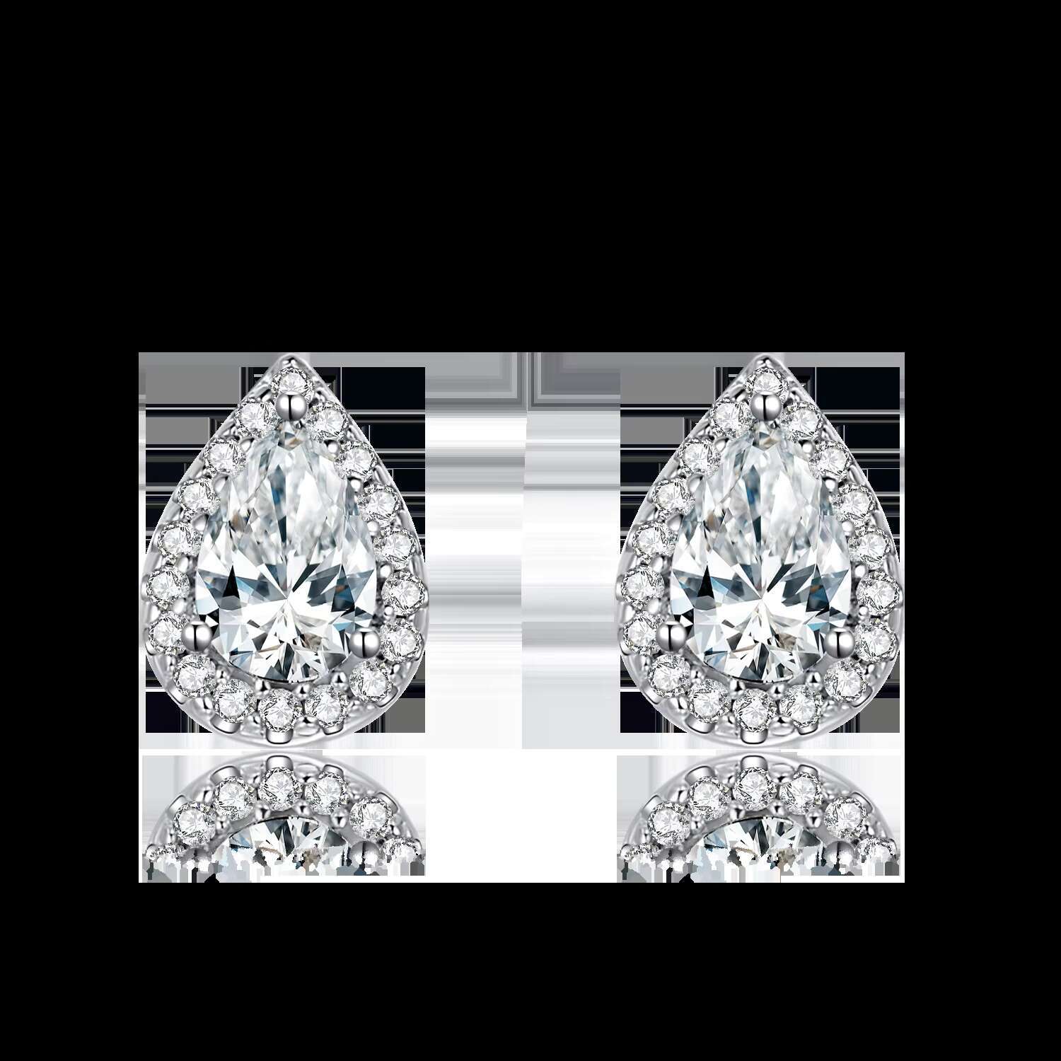 Custom Vvs Moissanite Diamond Fine Jewelry 925 Sterling Silver Moissanite Stud Earrings for Women