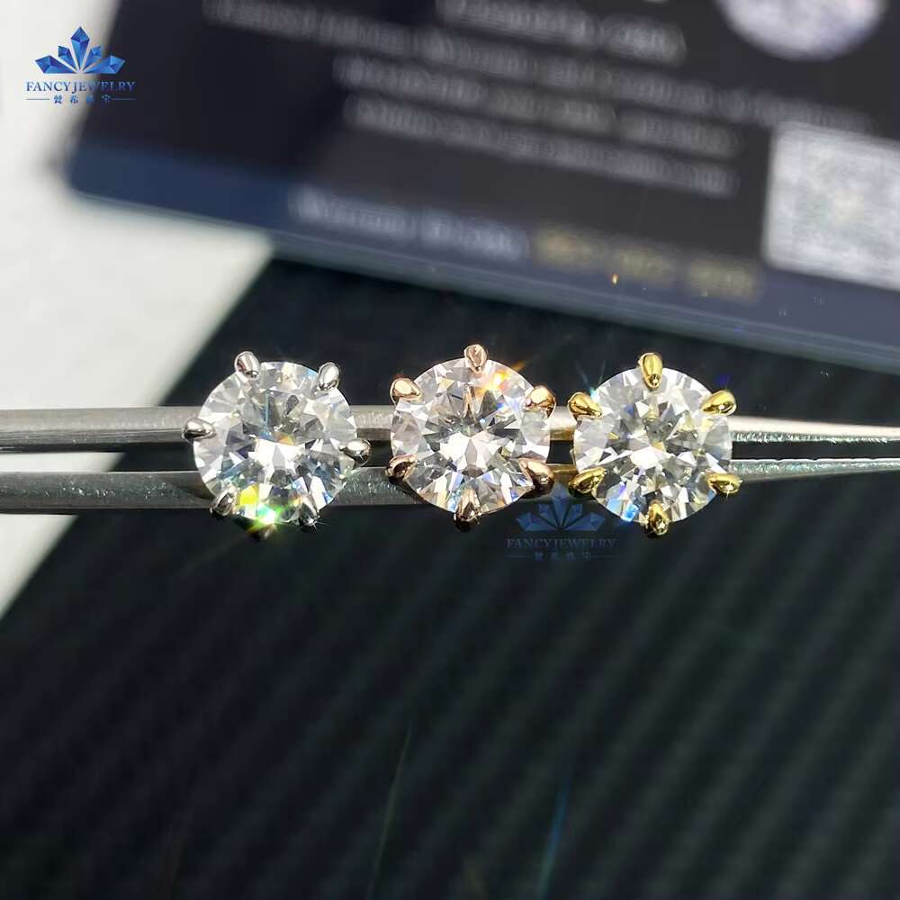 2025 Cheap Classic Design 925 Sterling Silver 6.5mm 1CT GRA Certificated Diamond Moissanite Stud Earrings for Women Men