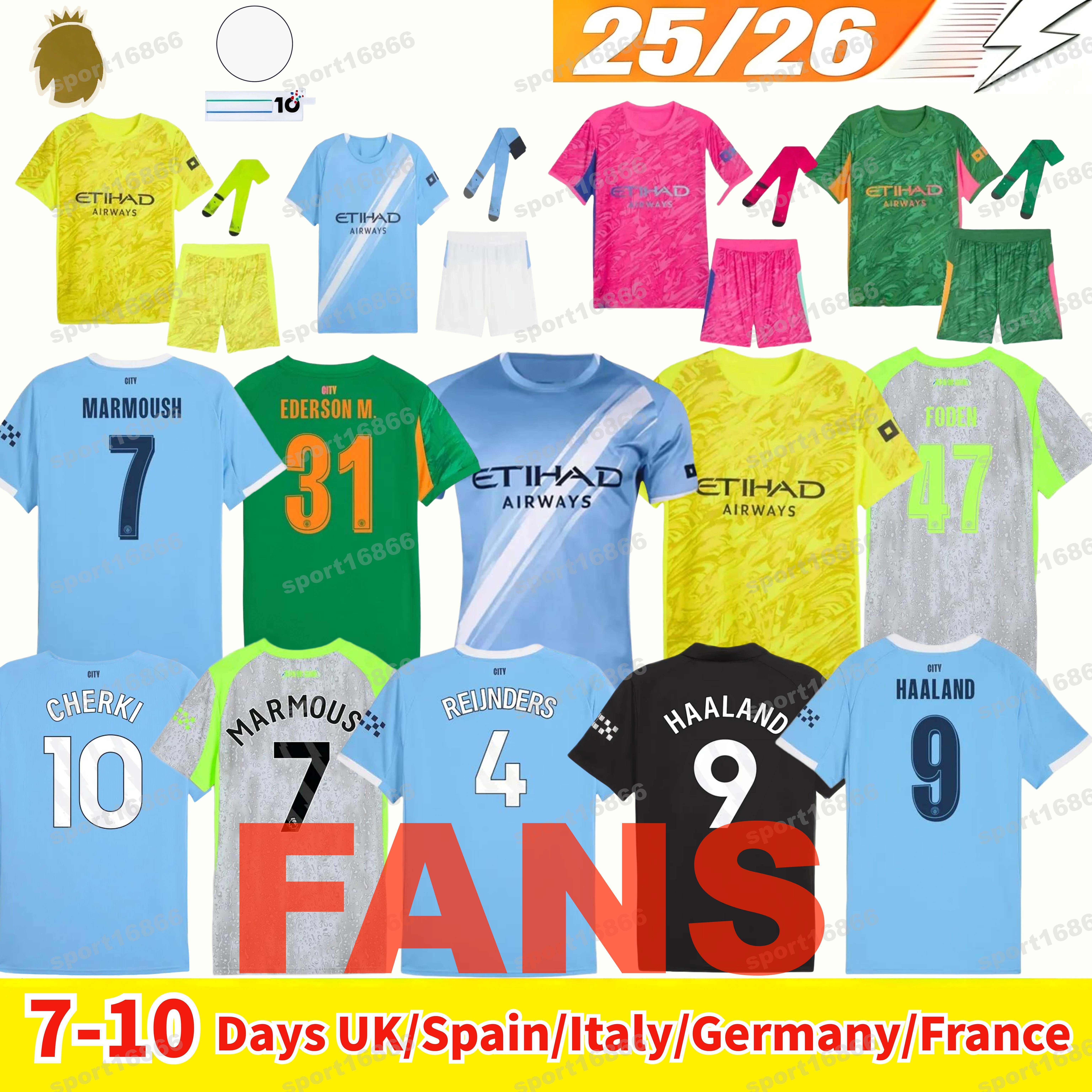 2025 26 MAN CITY Football Kit MARMOUSH KOVACIC GVARDIOL RODRIGO GREALISH MATHEUS Cherki HAALAND FODEN DOKU Fans Men Kids Soccer Jerseys Goalkeeper Pink 3XL 4XL 5XL