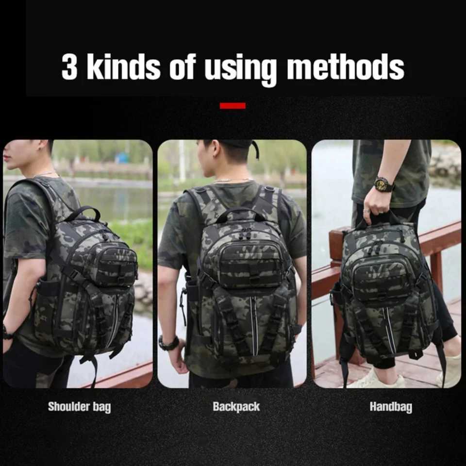 Fishing Lure Camping Backpack Men Sports Tactical Shoulder Bait Box Pack Outdoor Hiking Molle Sports Military Bags Z250411