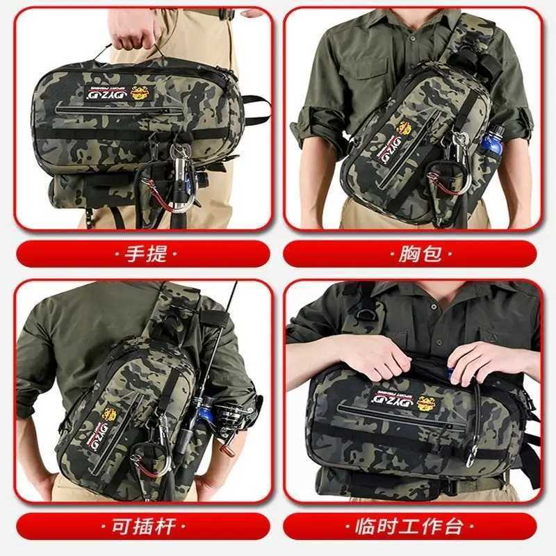 Lure Rod Bag Cross-body Multi-functional Chest Bag Shoulder Bag Portable Waterproof Plug-in Rod Sea Fishing Rod Z250411