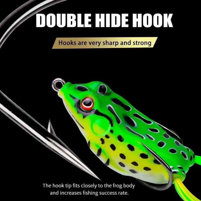 1 Pcs 6G 8G 13G 15G Frog Shape Lure Soft Tube Bait Plastic Fishing Lure with Fishing Hooks Topwater Ray Frog Artificial 3D Eyes Z250411