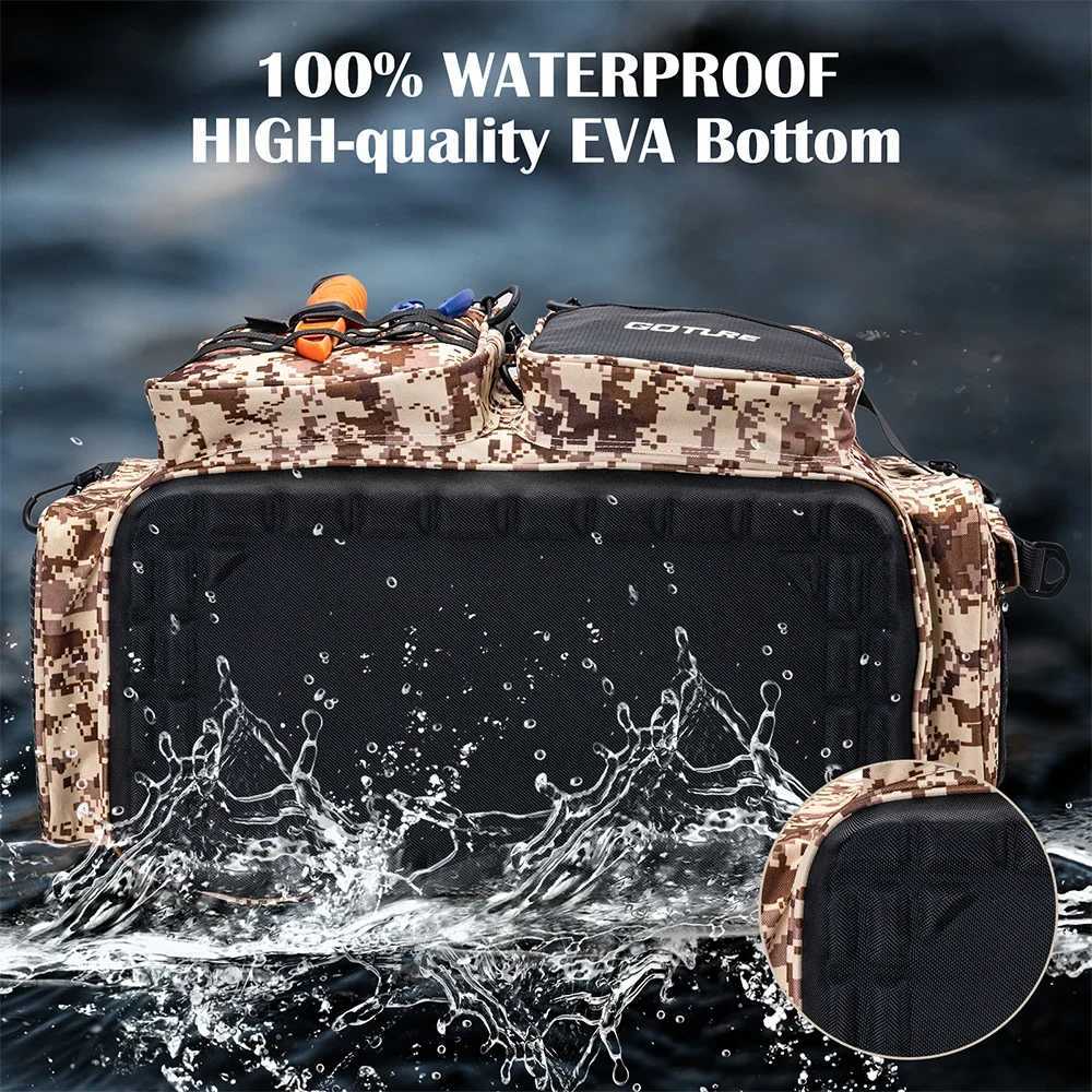 Goture Outdoor Camping Bags 53*29*38.5cm Shoulder Bag High Capacity 600D Oxford Cloth Multi-Purpose Fishing Tackle Bag Z250411