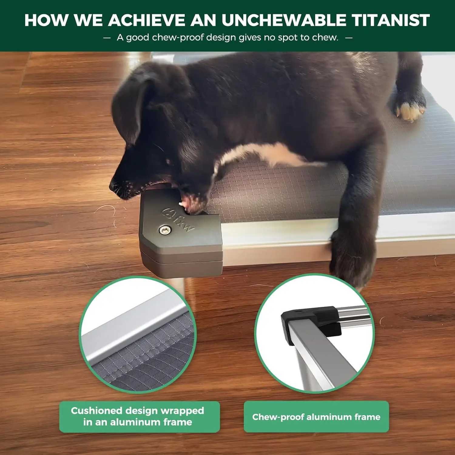 For Flat noodles chewy elevator Cot durable washable pet bed suitable for small and medium-sized dogs 36 inch gray X250412