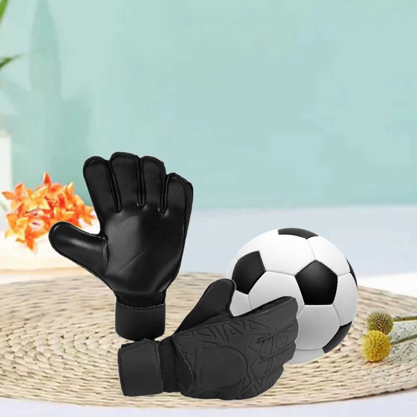 Goalkeeper Gloves Soccer Goalie Gloves Non Slip Black High Grip Latex HandW251112
