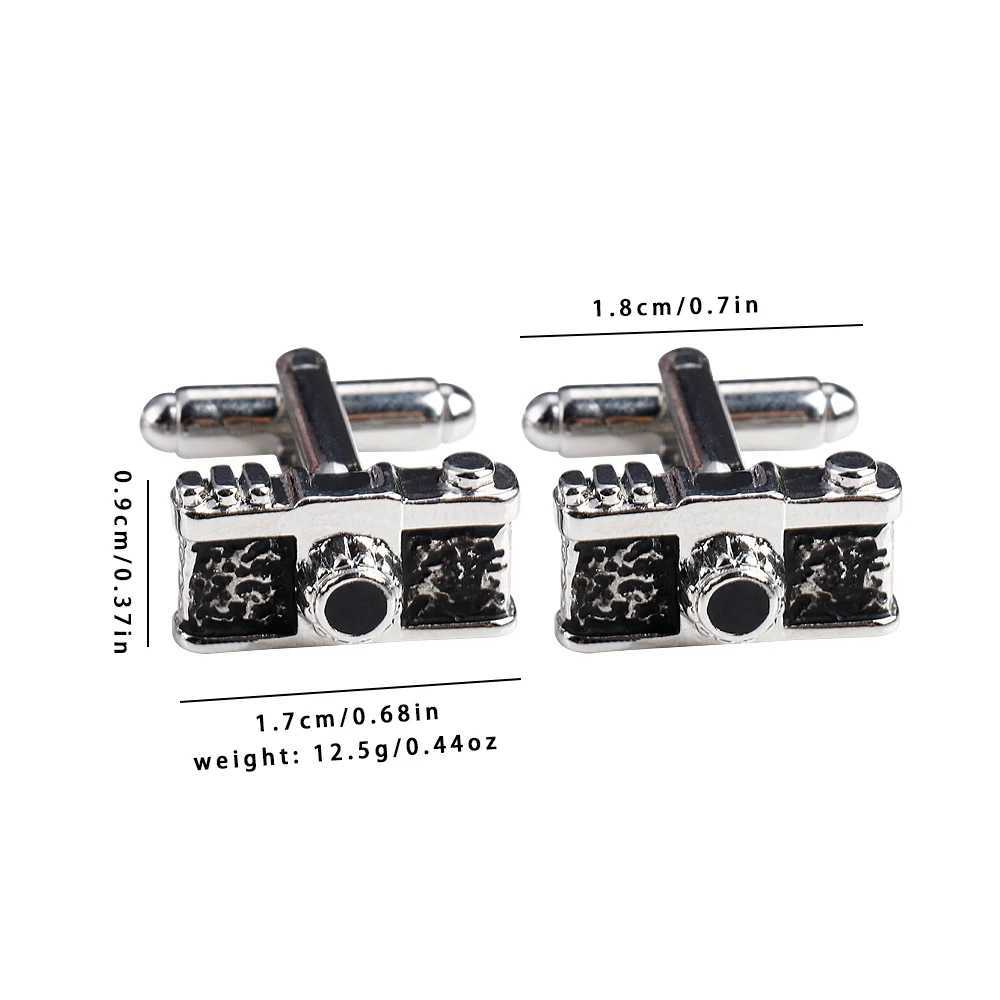 2-piece/set retro camera mens cufflinks mens personalized cufflinks mens holiday gift shirt set evening dress jewelryT250412