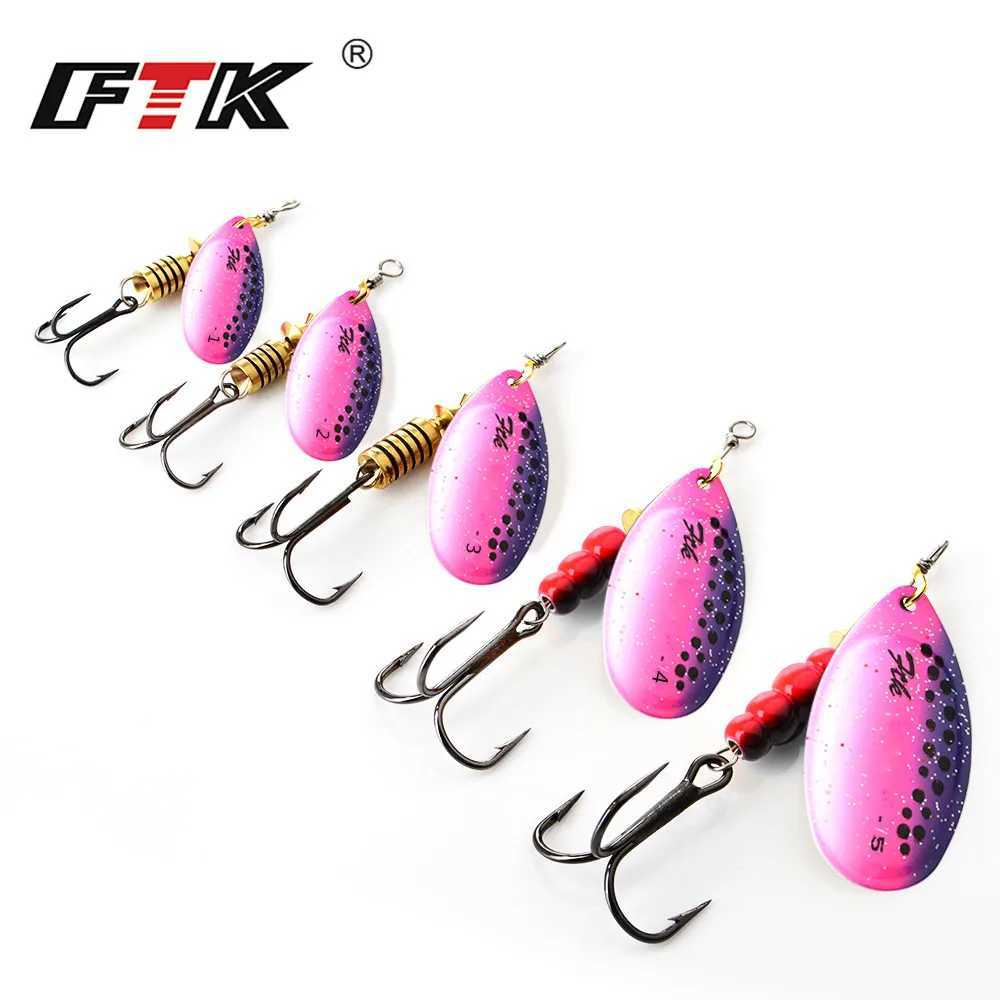 FTK 1PC Spinner Bait 3.2g 4.3g 6.1g 9.6g 13.6g Spinner Bait Spoon Fishing Bass Lure With Treble Hook Tackle High Quality Z250411
