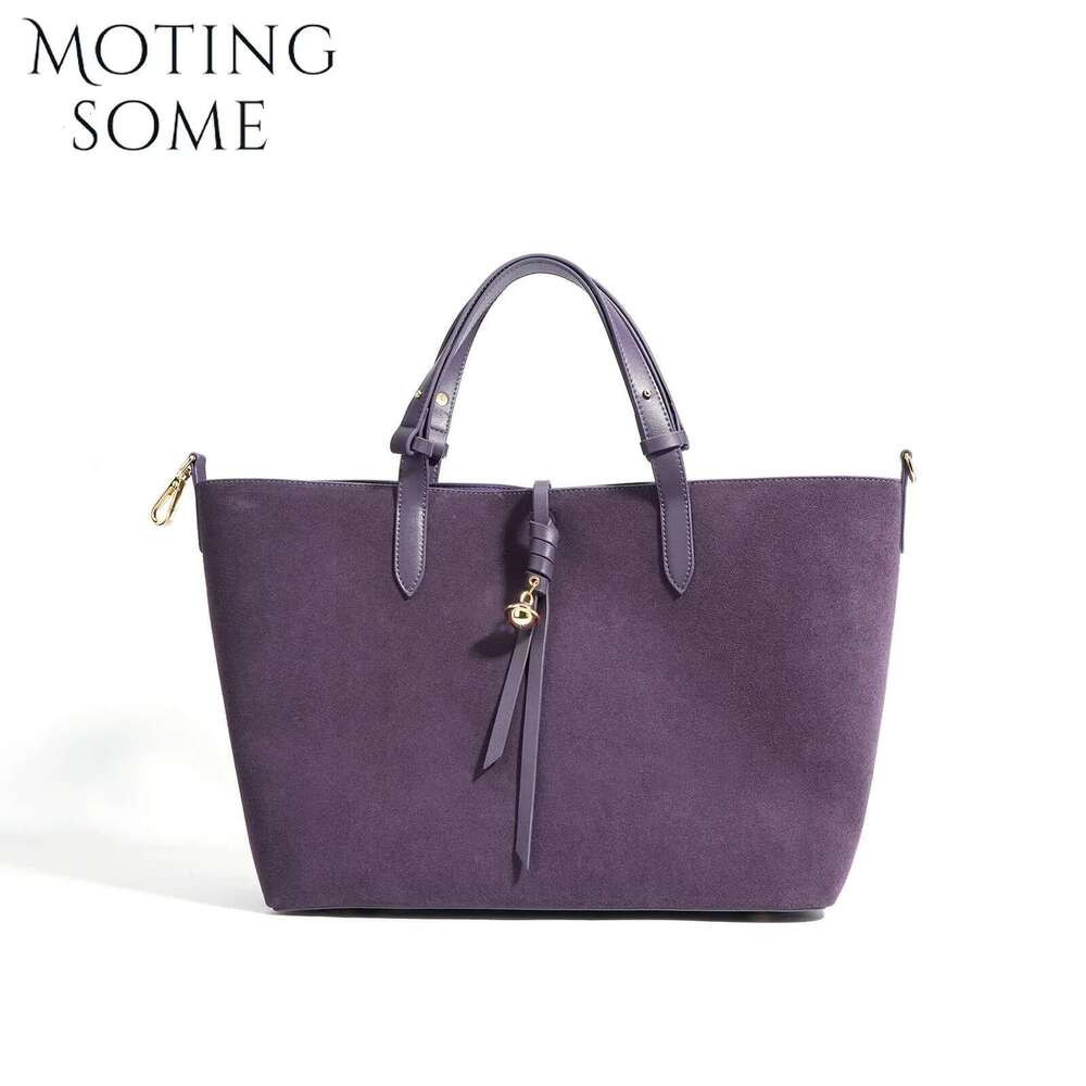 Motingsome Suede Leather Bag For Women Handbag And Casual Tote Big Capacity Shoulder Brown Purses 2024 New