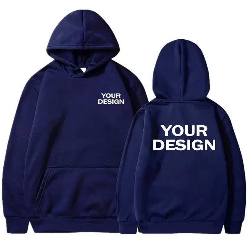 POD customization 2025 Custom Prints Mens Womens Hoodies Loose Casual Wear Solid Color Hoodies Long Sleeve Hooded Personality Streetwear SweatshT25111