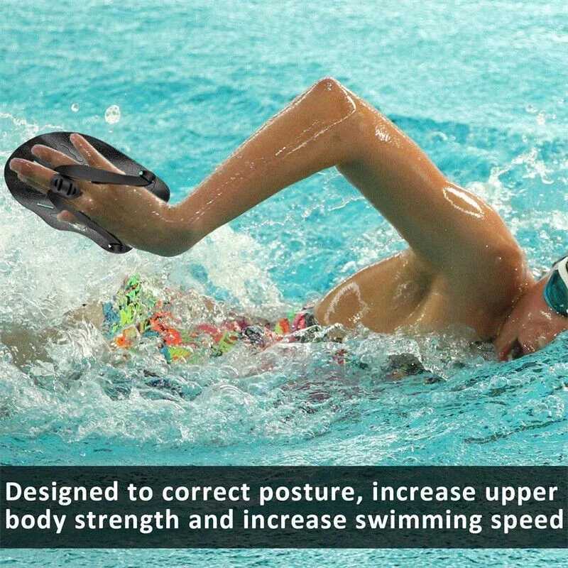 1 pair of adult hand Pu men and women swimming training silicone hand net protector adjustable freestyle hand PuY250412