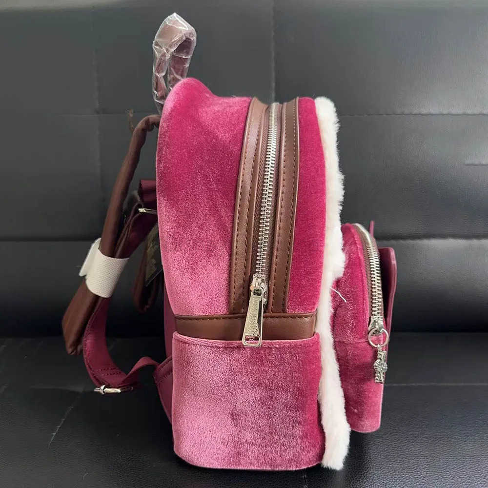 Disney Loungefly Disney Beauty And The Beast Plush Belle Princess Backpack Student Backpack Cartoon Cute Backpack Girl Bag Xmas Gift X250412