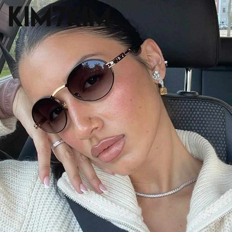 Small Frame Oval Sunglasses Women 2025 Luxury Brand Y2K Punk Metal Sun Glasses For Ladies Vintage Shades Trendy Eyewear UV400C250411