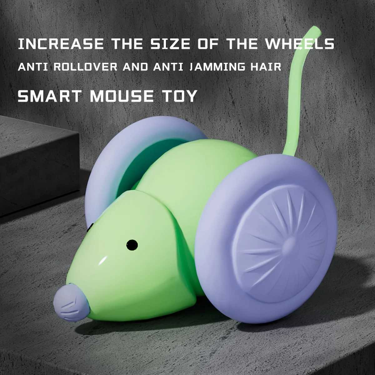 Interactive cat toy with glowing tail mouse USB charging silicone stimulating curiosity suitable for all cat breeds Y250412