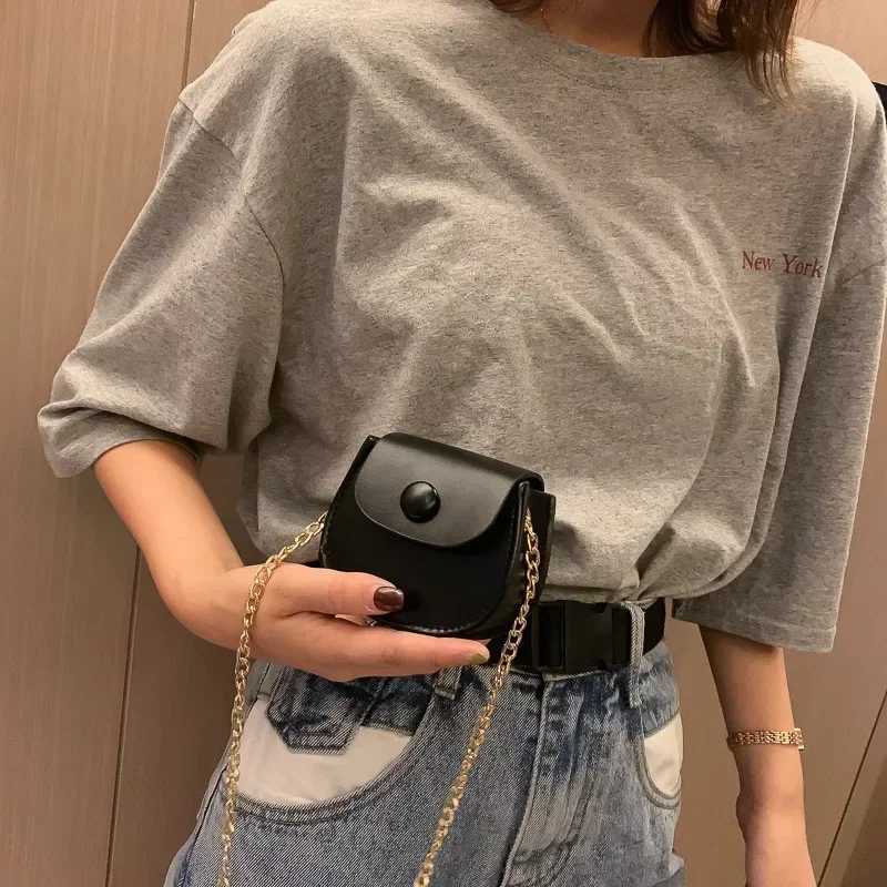 New Mini Shoulder Bag for Women Fashion Solid Color Chain Crossbody Bag Small Earphone Lipstick Storage Bag HandbagsW251112
