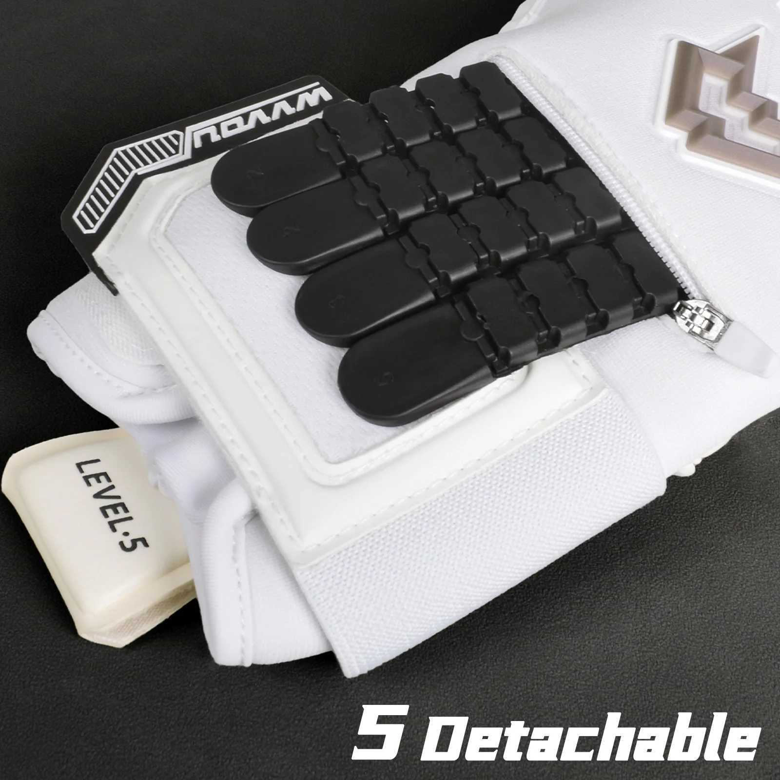 WVVOU Football Adult and Youth Goalkeeper Gloves High Performance Goalkeeper Gloves with 5 Removable Finger PreserversXJ250412