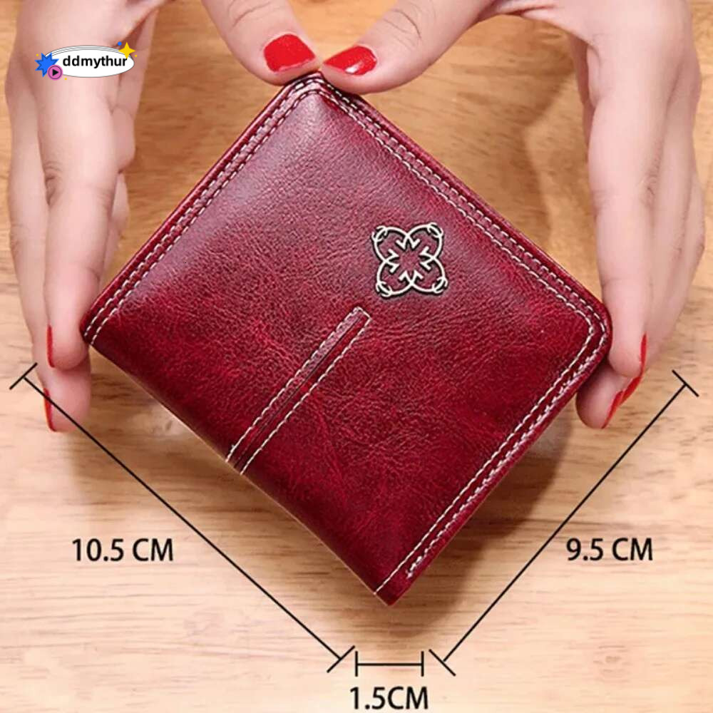 PU Leather Women's WalletsShort Handbags Zipper Coin Wallet Credit Card Holder Designer Small Purses for Women ddmythur