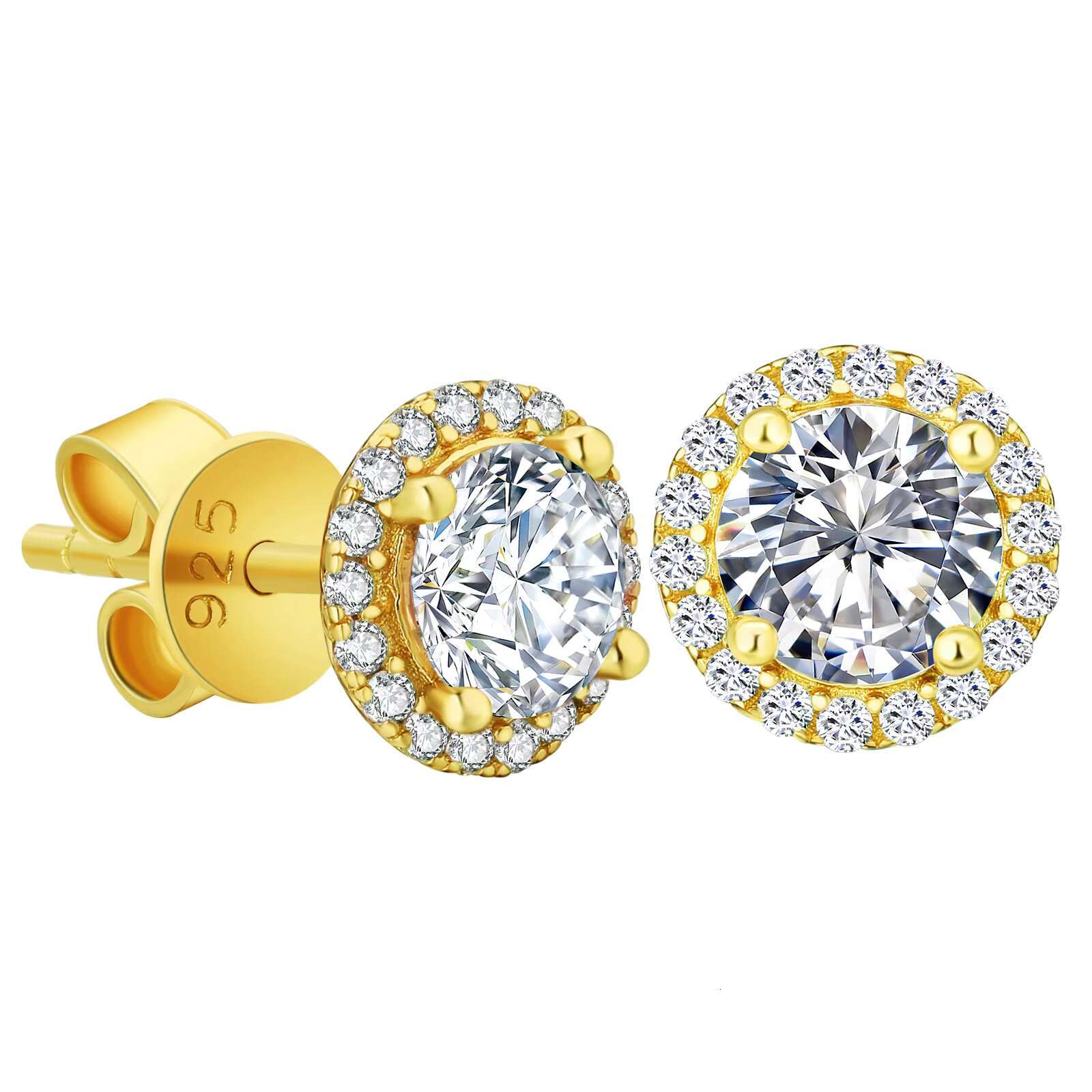 KRKC Luxury Silver Jewelry GRA Certification 1ct D Color VVS1 Moissanite 925 Sterling Silver Stud Earrings