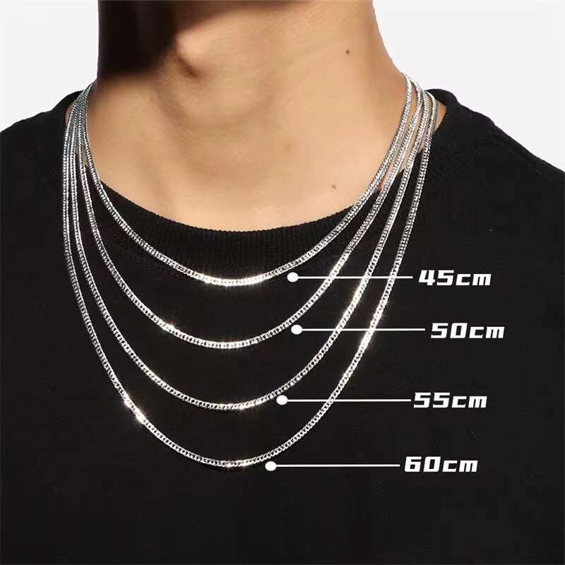 Fine Jewelry Gold Cuban Chain Cadena de plata Men's Necklace