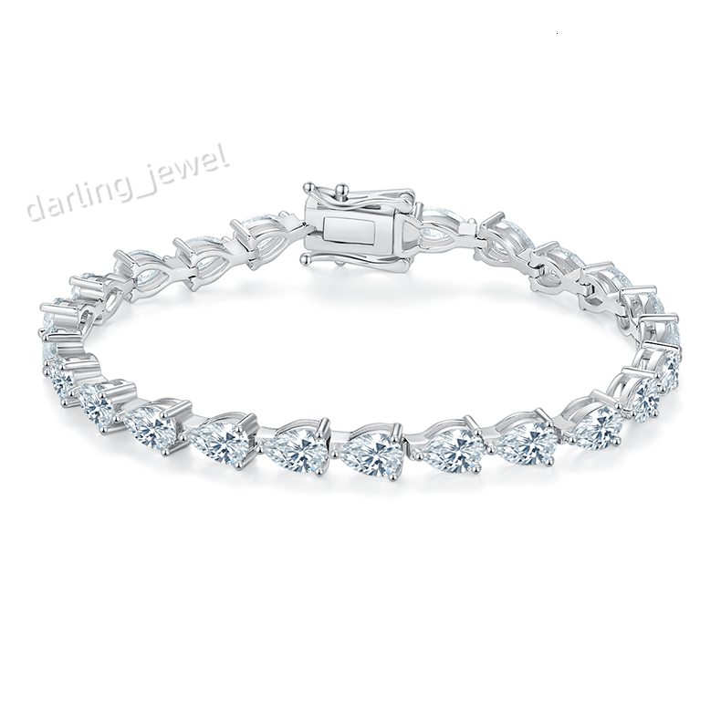 925 Silver Moissanshi Tennis Bracelet New Mens Womens Ins Bracelet Silver Plated Cross-Border Fine Chain Link Bracelets