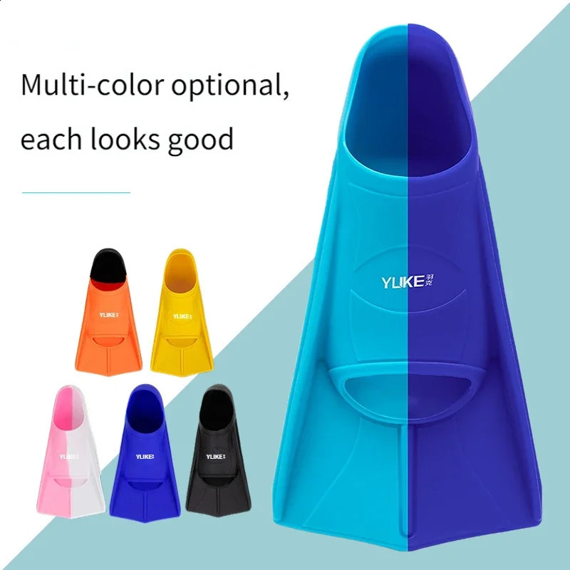 Swim Training Fins Silicone Professional Scuba Diving Fins Short Men Women Snorkel Swimming Fins Kids Flippers Equipment Set 250411