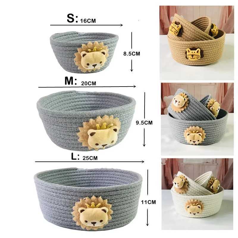 Hand Woven Cartoon s Storage Basket Kids Toys Desktop Organizer Sundries Storage Box Laundry Baskets storage box Y251112