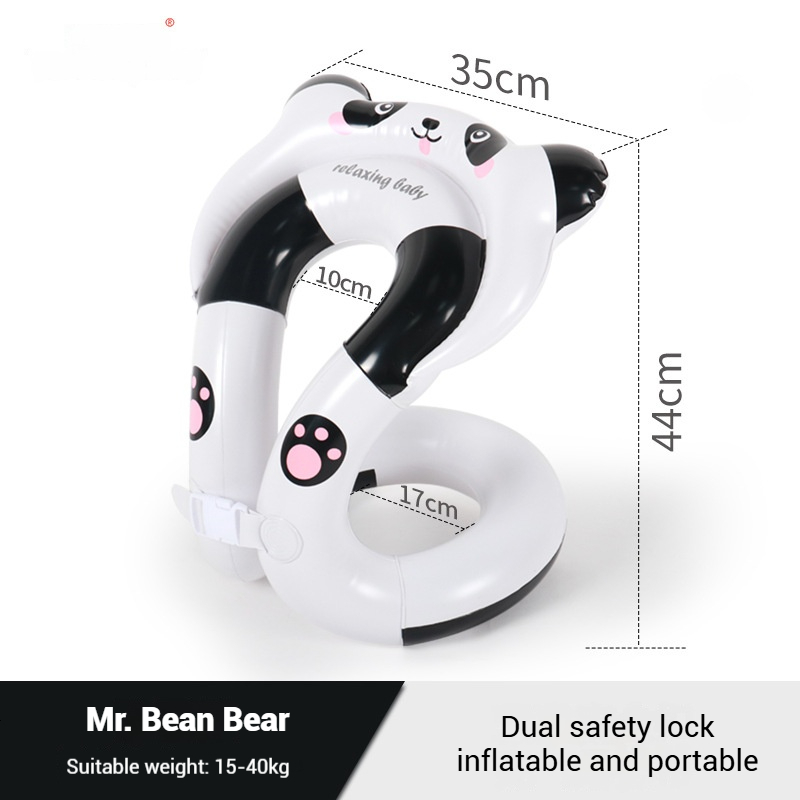 2025 Summer S-Type for Ages 3-8, Eco-Friendly PVC Blue Underarm U-Type Swim Ring with Double Airbags, Swimming Aid