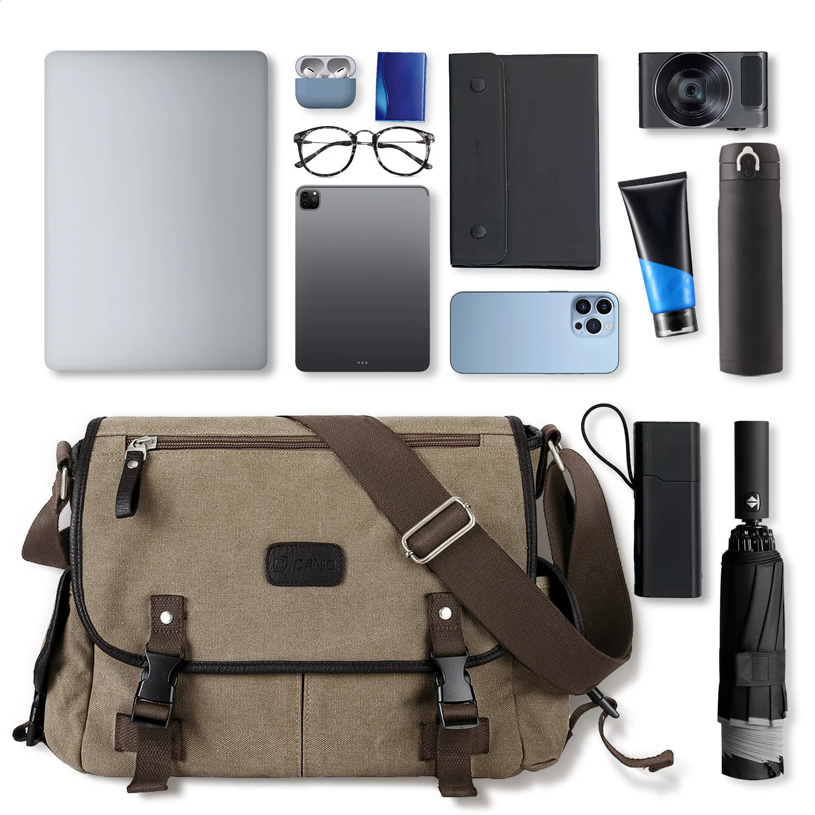 Mens messenger bag fashionable school bag daily large notebook bag multifunctional shoulder bag 250411