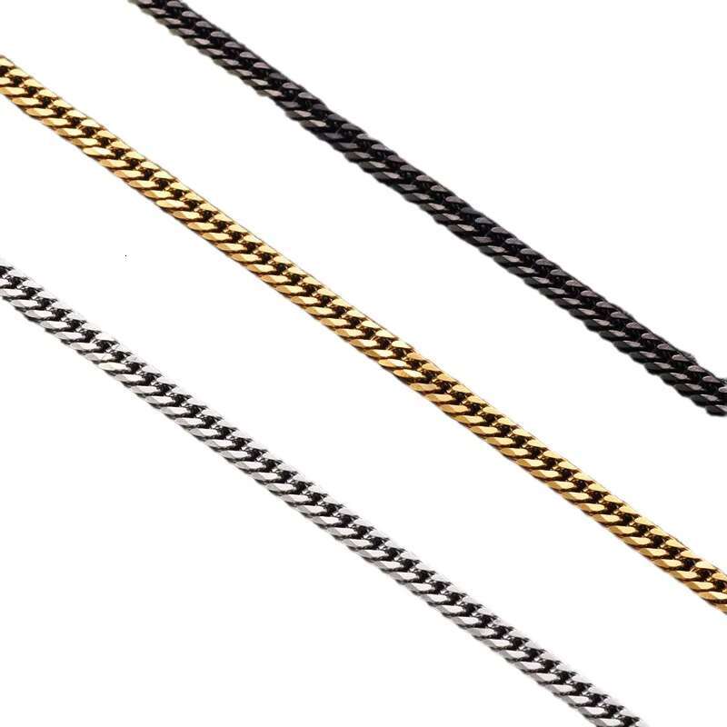 Hip Hop Jewelry 4mm -8mm Cut Black Gold Plated Stainless Steel Cuban Containing Chain Men's Necklace