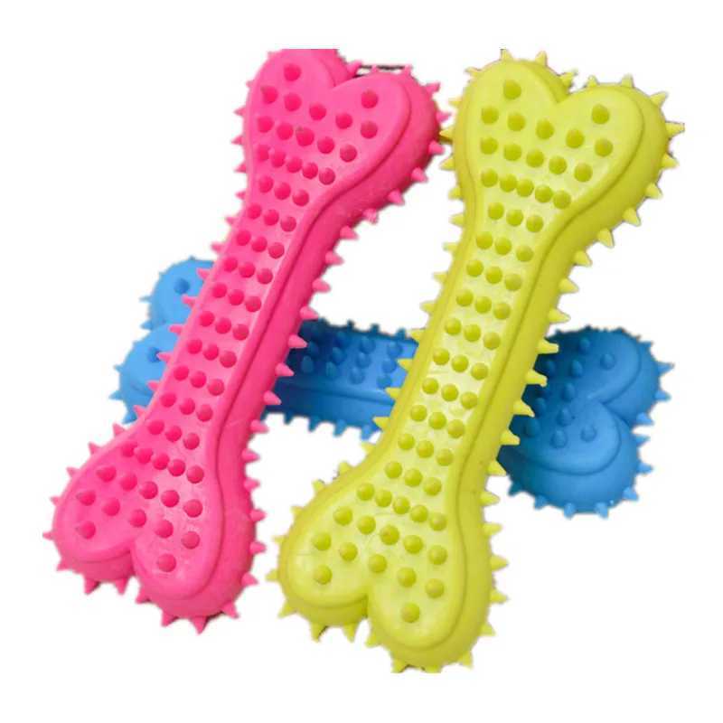 High Quality Pet rubber bite resistant dog teeth cleaning and chewing training toys pet supplies for small dogs T2504012