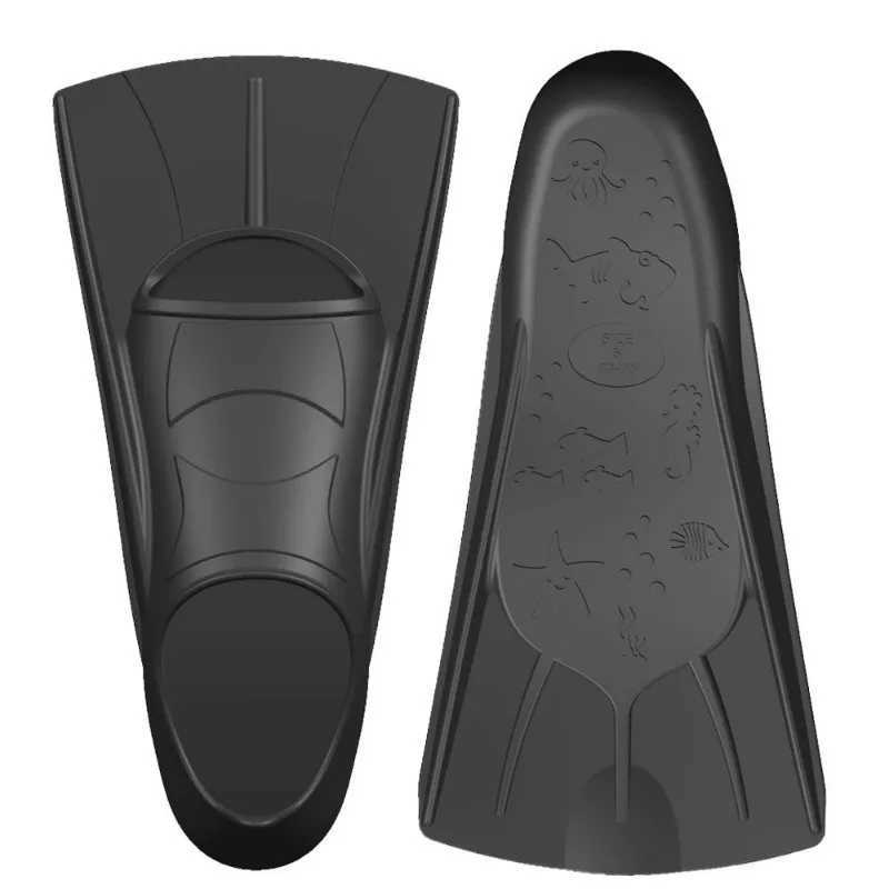Childrens swimming fins adult unisex freestyle silicone short fins used for swimming diving training frog kicking and propulsionY250412
