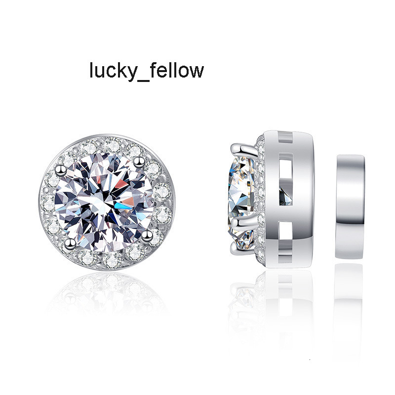 S925 Sterling Silver Moissanite Diamond Ear-Free Magnetic Cure Earrings