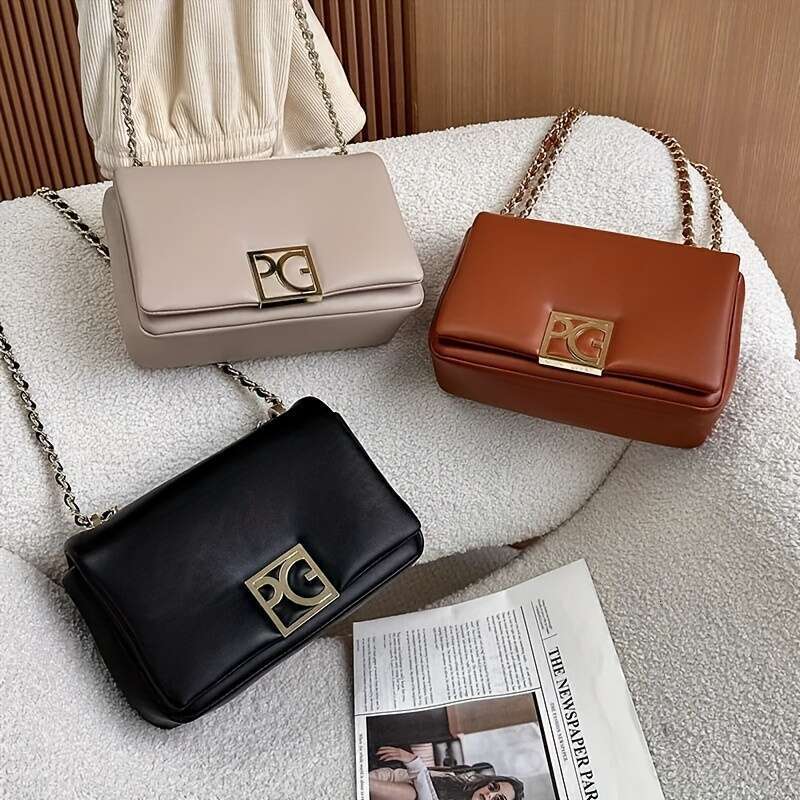 PURIFICACION GARCIA Women S Crossbody Sling Bag With Letter Charm Golden Tone Hardware Clasp Closure Minimalist Detachable Strap Purse In Deep