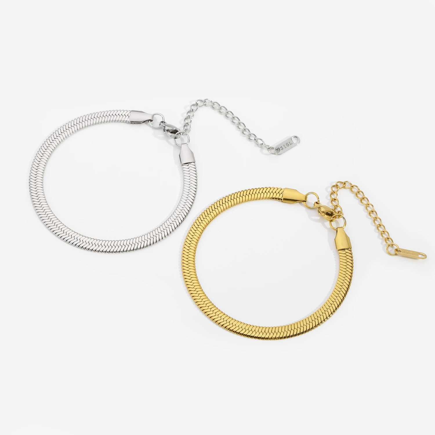 HIYEE Fashion Stainless Steel Bracelet Blade Snake Glod Color Chain Men Women Jewelry Gifts Party And Wedding Free ShippingC250411