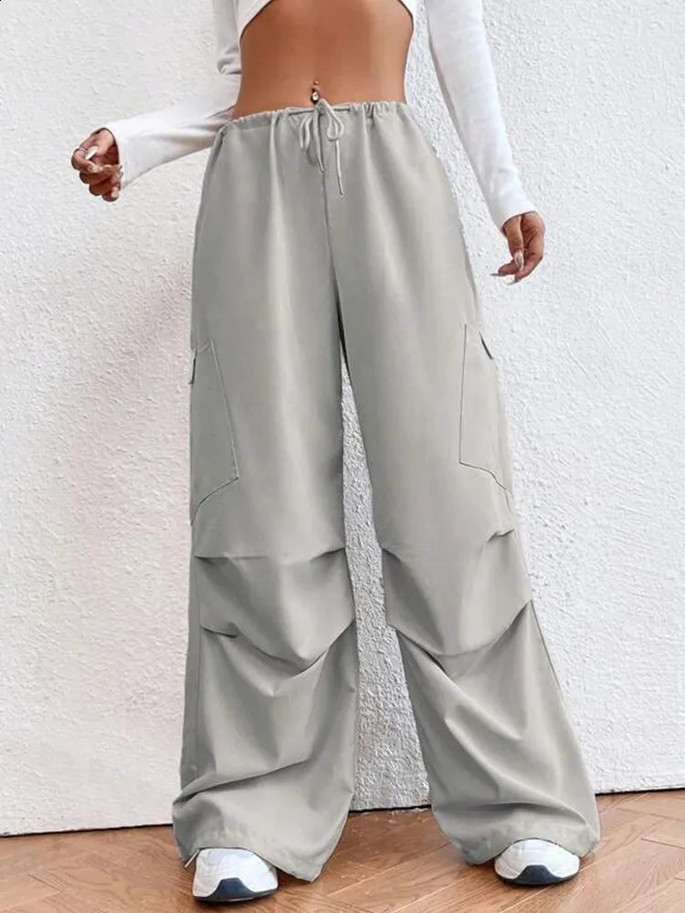 Grey womens sports pants autumn Baggy Fashion oversized pants summer ultra-thin fashion overalls streetwear Trousers for sale 250408