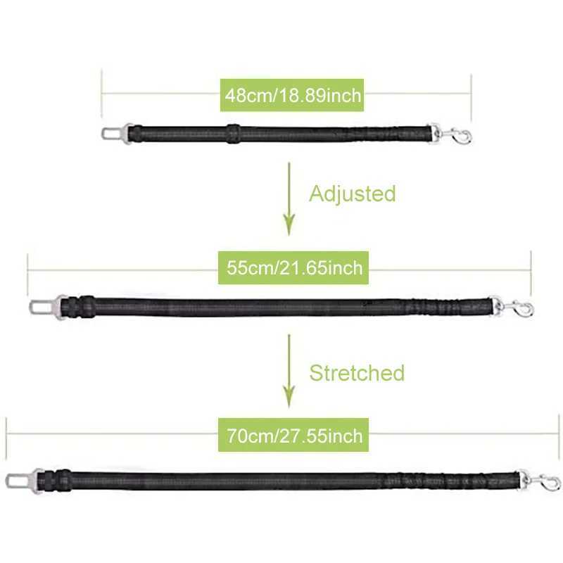Durable nylon dog seat strap suitable for small dogs adjustable reflective elastic lead small dog wagon safety rope French bulldog Y250412