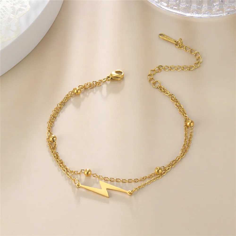 Skyrim Stainless Steel Lightning Charm Bracelet for Women Men Classic Adjustable Link Chain Bracelets Jewelry Gift for LoverC250411