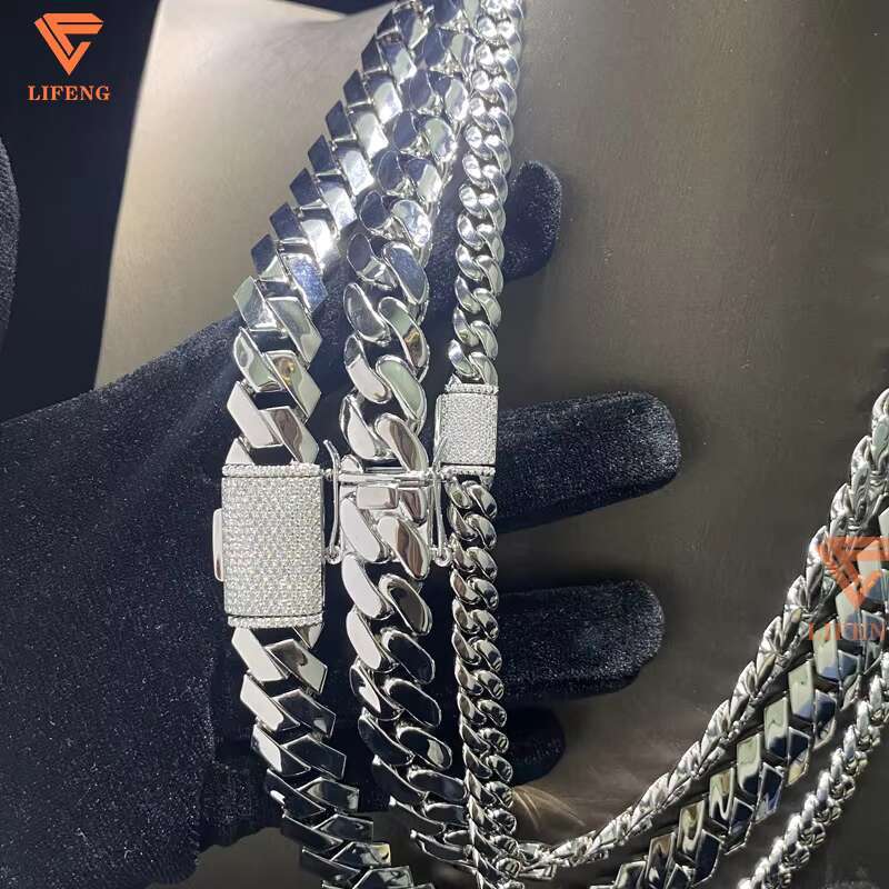 Cadena Cuba Jewelry Hip Hop Men's Wear 8mm 14mm 15mm 14K Gold Plated Cut Miami Cuban Chain Necklace