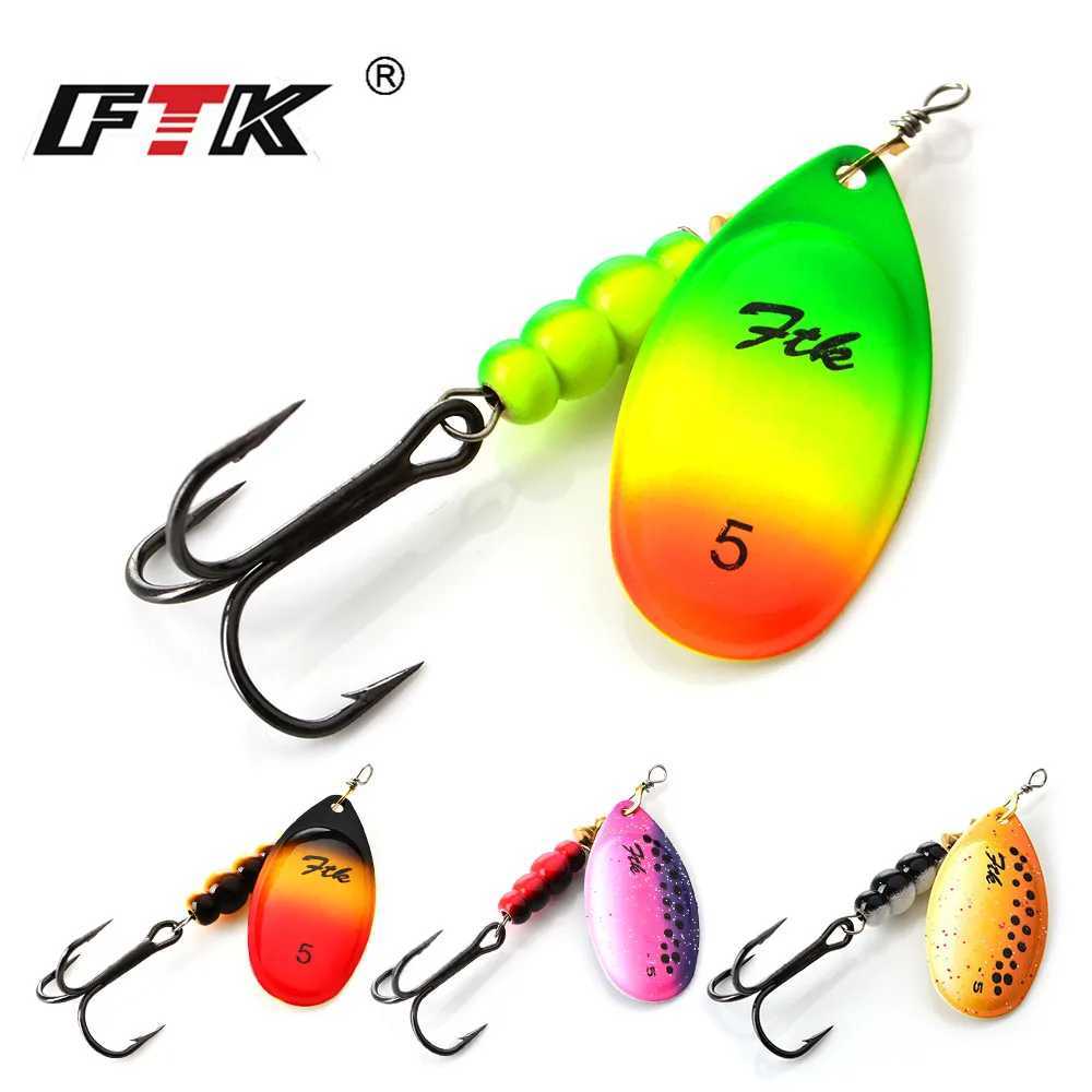 FTK 1PC Spinner Bait 3.2g 4.3g 6.1g 9.6g 13.6g Spinner Bait Spoon Fishing Bass Lure With Treble Hook Tackle High Quality Z250411