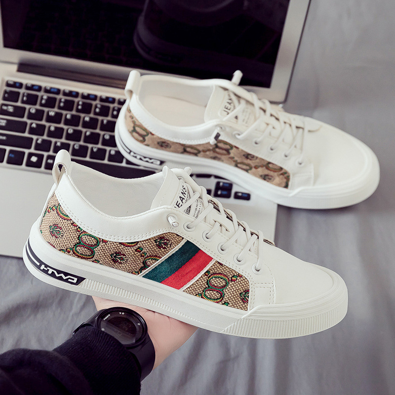 Designer shoes new Low-top canvas trendy shoes for men trendy little white shoes breathable versatile casual sports sneakers thin version