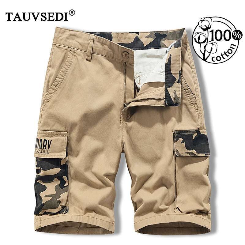 Men Cotton Cargo Outdoor Beach Casual Male Camouflage Streetwear Shorts Mens Sport Work Safari Short Trousers