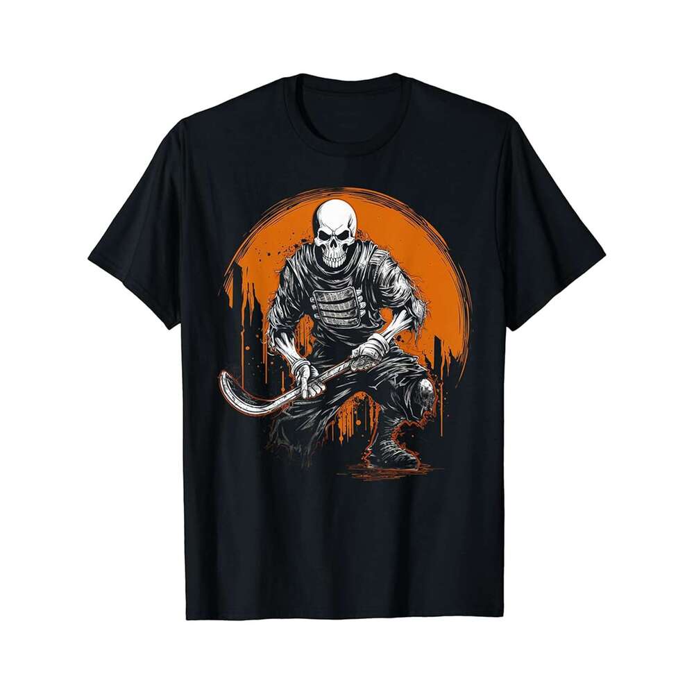 Designer T shirt Skeleton Hands on Pumpkin Boobs Funny Halloween - 220g T shits