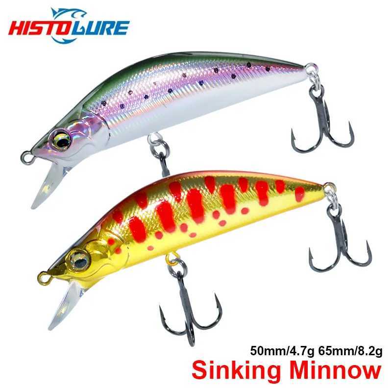 HISTOLURE Sinking Minnow 50mm/4.7g 65mm/8.2g Fishing Lures TROUT Artificial Jerkbait Hard Bait Pike Wobbler Crankbait Z250411