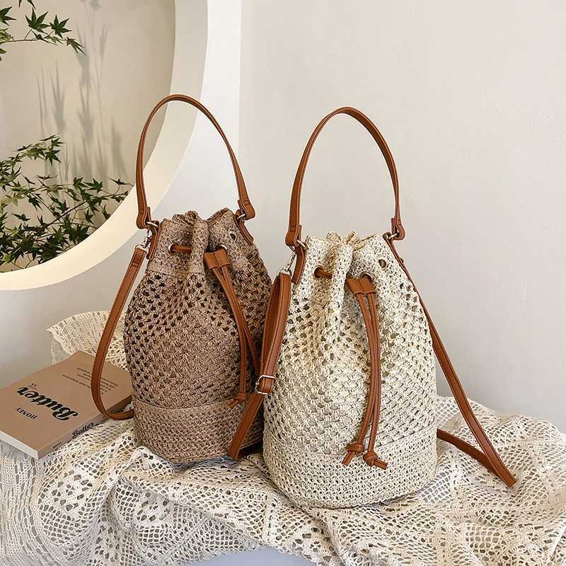 Fabric Zipper Designer Bucket Solid Rope Large Capacity 2025 Brand Womens Beach Sewing Fiable Shoulder BagXJ250412