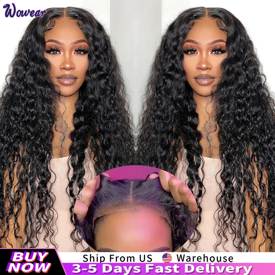 Glueless Wig Deep Wave Human Hair Wigs Ready To Wear Pre-Cut Lace Wear And Go Glueless Wigs Lace Front Human Hair Wig For Women 250409